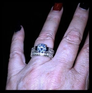 24 hours only Sale White Sapphire wedding set